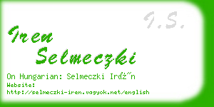 iren selmeczki business card